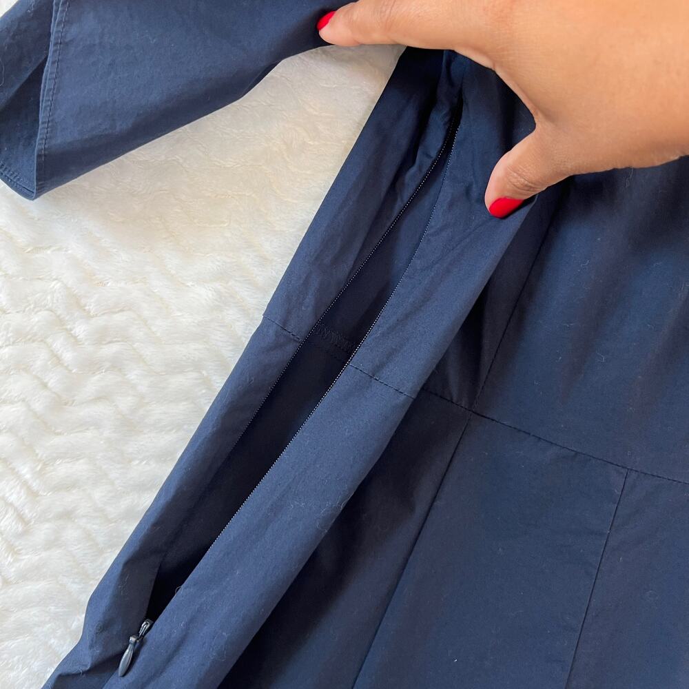 Tommy Hilfiger Navy Blue Off Shoulder Feminine Old Money Midi Dress Womens Small - Picture 7 of 14